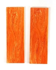 2 Pieces 1/8" ORANGE JUMA GEM  KNIFE / GUN Handle Scale Material 6 x 2 x .125
