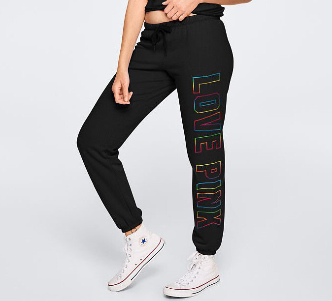 Victoria’s secret Shine jogger Victoria's Secret Sport NWOT Shine Stripe Joggers Black/Gold