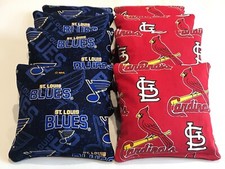 ST LOUIS CARDINALS  BLUES CORNHOLE BEAN BAGS 8 REGULATION BAG TOSS ALL WEATHER