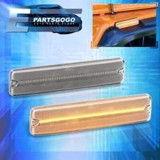 For 87-95 Jeep Wrangler YJ Chrome LED Side Marker Lights Turn Signal Lamps LH+RH