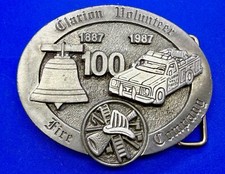 Clarion Volunteer Fire Company PA 100th Anniversary Belt Buckle CDHIT
