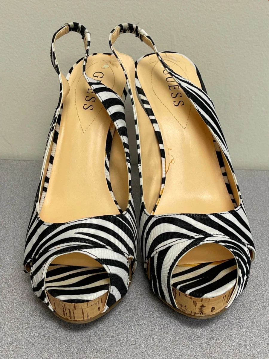 Zebra store print slingbacks