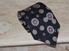 LIBERTY OF LONDON made in USA Silk Tie Men's Black Burgundy Beige Necktie