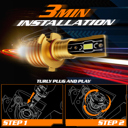 Pair HB3 9005 6500K White LED Headlight Bulb High/Low Beam Fog Light DRL 12V/24V - Picture 11 of 12