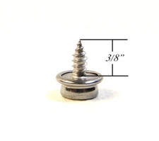 Snap Fastener, 3/8" Screw Stud, 100% Stainless Steel, 25 Pc. Ships from The USA!
