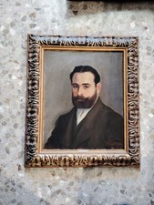 Pintor e artista español VICENTE CASTELL DOMENECH del Siglo XIX - Retrato - Óleo