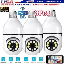 3Pcs Wireless WiFi Security Camera System Outdoor Night Vision E27  1080P Smart