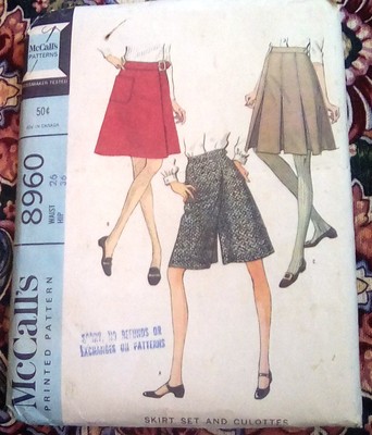 Vintage McCall's Sewing Pattern~8960~1967 Skirt Set and Culottes | eBay