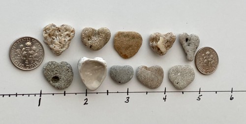 💕10 natürlich herzförmige Strandsteine 0,5-0,75 Zoll Love Rocks Kiesel Kunst Handwerk #V2C - Bild 11 von 14
