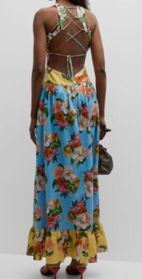 sachin and babi light blue dress $1066 Borgo De Nor Women's Blue Amara Corset-Back Sleeveless Maxi Dress  Size 12