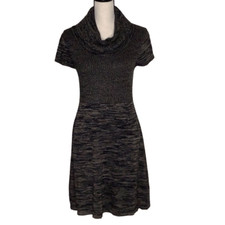 Calvin Klein Brown and Black Cowl Neck Sweater Dress