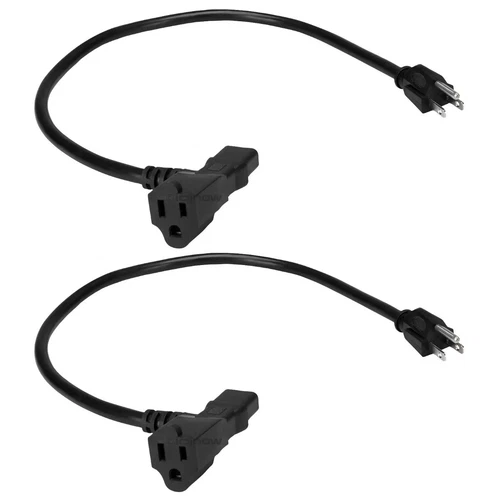Hosa PWD-402 2FT Piggyback IEC C13 to NEMA 5-15P Power Cord 2-Pack