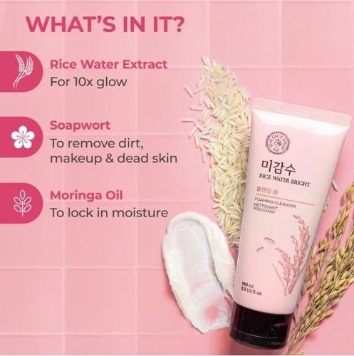 THE FACE SHOP Reiswasser Bright Reinigungsschaum 100ml Aufhellender Schaum Reiniger - Bild 4 von 8