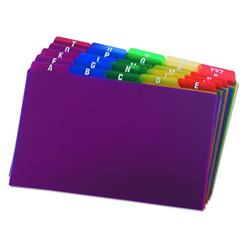 Poly Index Card Guides Alphabetical A Z Assorted Colors Size 25 5 