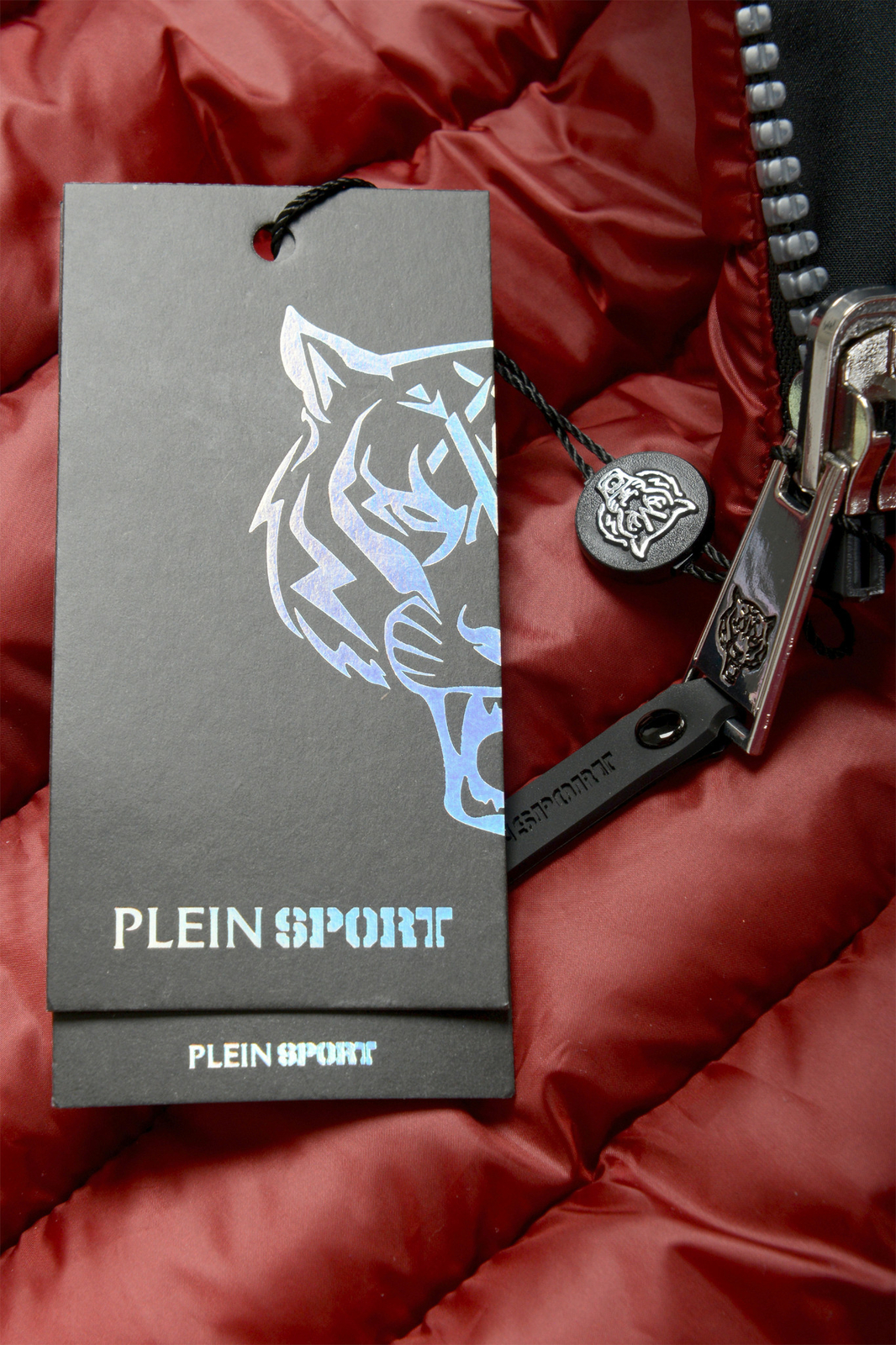 Plein Sport Men's Logo Print Zip Up Multi-Color Reversible Hooded Parka Jacket