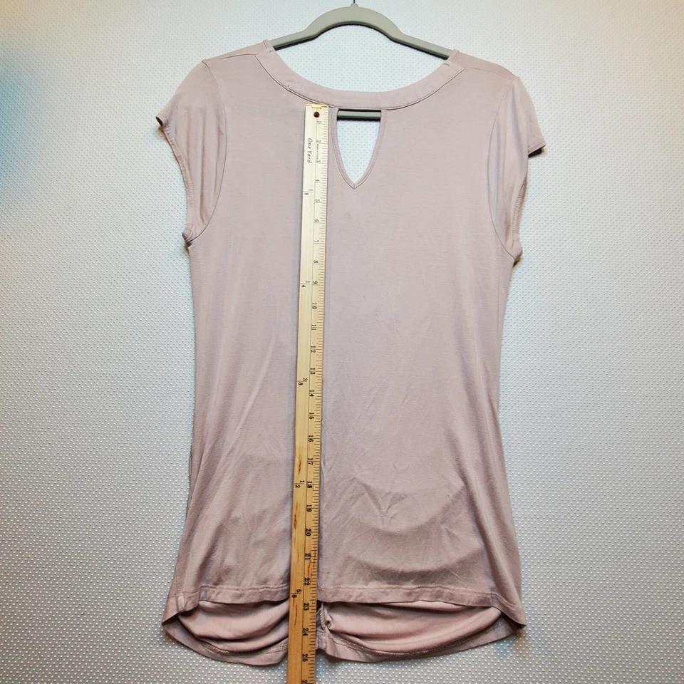 Design History 女式无袖上衣衬衫衬衫大号粉色垂褶前锁眼 — 第 4/4 张图片