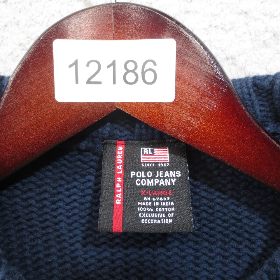 ВИНТАЖНЫЙ Polo Ralph Lauren свитер ребро вязаный рыбак логотип с надписью толщиной Y2K - Изображение 2 из 4