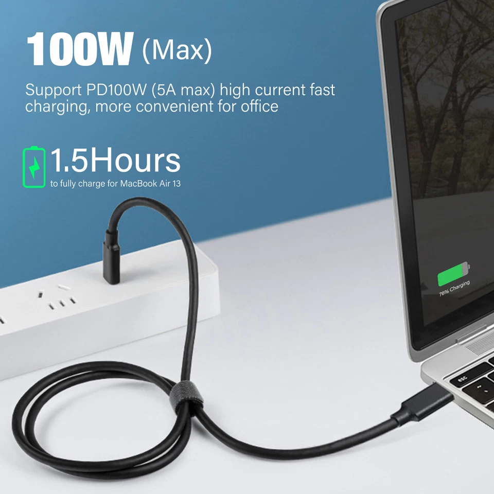 USB C to USB C 3.2 2X2 Cable 100W/5A PD Fast Charging 20Gbps 4K Video Data Cord - image 3 of 4