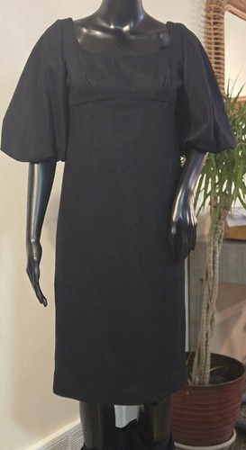 vintage S. Howard Hirsh black wool dress 60s SMALL