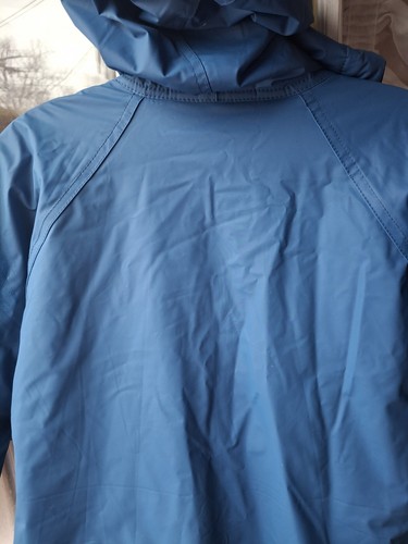 Hooded Zip Up Misty Harbor Men's Med Blue Rain Jacket Flannel Lined - Picture 4 of 6