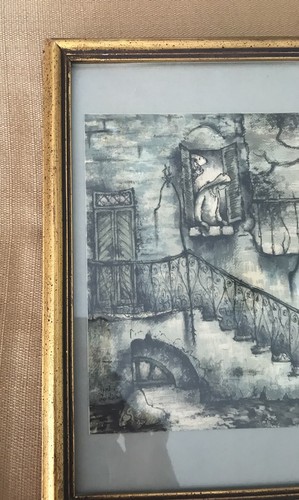 Vintage Rabbi Zvi Livni Print. “Twilight over Jerusalem” Framed - Picture 5 of 7
