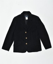Les Copains Womens Blue Eagle 3 Button Blazer Jacket It 46 Medium Black Lh04