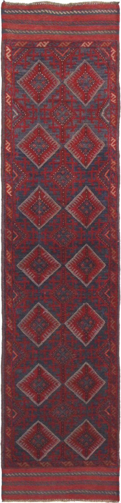 2' x 9' Mashwani Rugs for Sale Online Tribal Hand-Knotted Blue & Red Runner