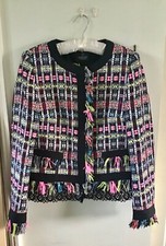 Madeleine Jacket Races Cruise Pretty Fringing Black Multi Size 12 New