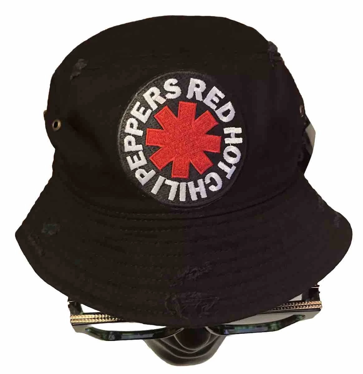 Redz Hot Chili Peppers Band Black Distressed Bucket Hat Mens Size XL/XXL