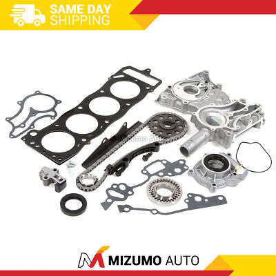 High Performance Timing Chain Kit Cover Water Pump Oil Pump Fit 85-95 Toyota 22R - Foto 4