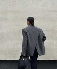 Zara Grey Split Back Blazer Size Small