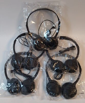 PLANTRONICS *NEW *100/LOT * Classroom Stereo Headphones *ENC-313 *With Leatherette Earpads