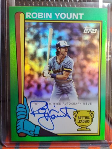 Robin Yount 2024 Topps Archives Green Foilboard AUTO (SP /99) #90BLA-RY Brewers - Picture 2 of 8