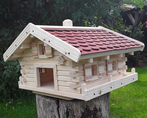 Vogelhaus, Luxus Vogelhaus XL ,Holz, Handarbeit, Blockhausstil - Imagen 7 de 9