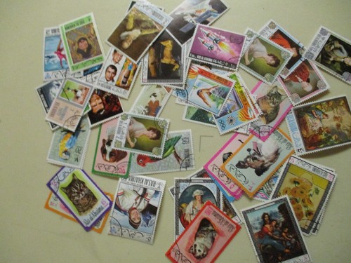 12 Gramm Briefmarken Ras al Khaima OHNE Papier, Kiloware, Welt