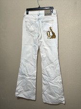 John Galliano Women s WHITE WASH Slim Fit Fla...