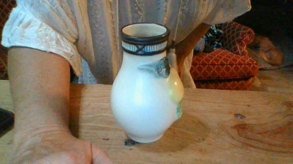 ¡De colección años 40! BONITO JARRÓN EFECTO 3D! Mikasa Garden Harvest KT429 Peras Fruta Wow Foto 3 de 4