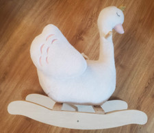 Labebe Kids Plush Stuffed Wooden Rocker Swan