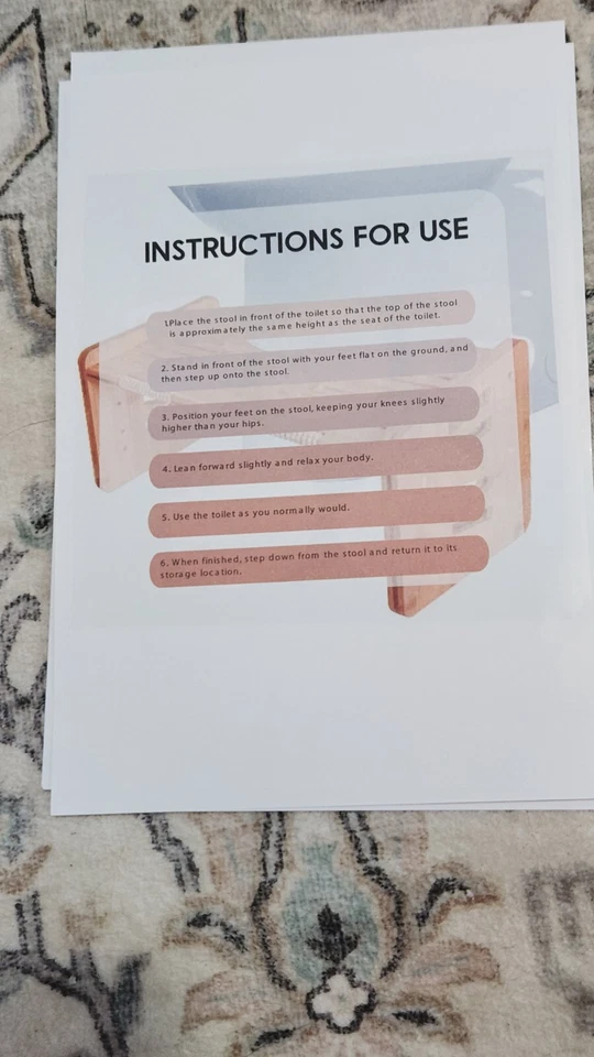 LivLife Squatty Potty Bamboo Toilet Stool Adjustable Heights & Angles Poop - Image 4 of 4