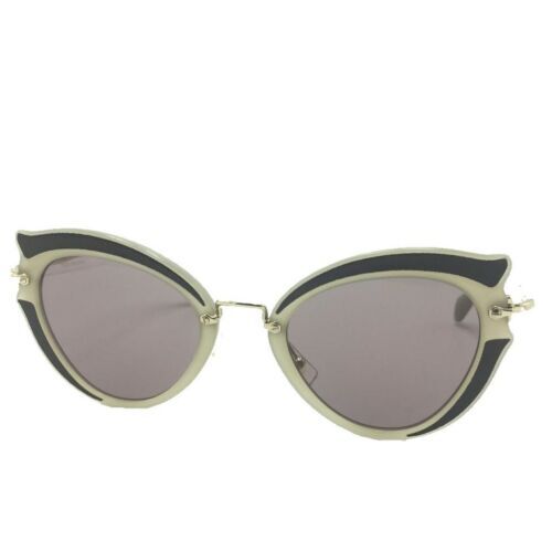 Miu Miu Sunglasses SMU52Y ZVN-20F Pale Gold Oval w/ Pink Miu Miu Sunglasses SMU52Y ZVN-20F Pale Gold Oval w/ Pink