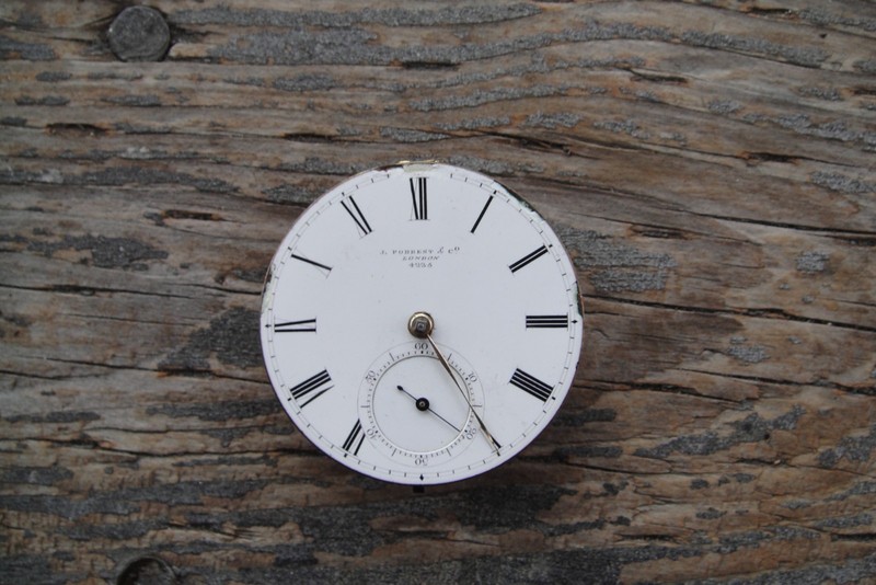 VINTAGE J.PORREST POCKET WATCH MOVEMENT FOR PARTS London  44mm Dial