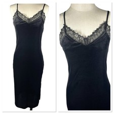 Black Velvet Long Strappy Maxi Dress Size XS Goth Whimsigoth Y2K Boho Grunge