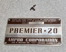 Vintage AMPRO Premier 20 Badge Logo