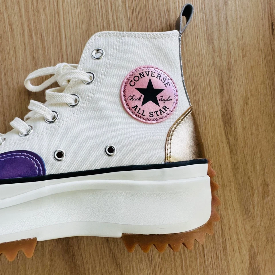 ⭐Converse запустить звезда похода Hi платформе 7,5 мужские туфли бежевый фиолетовый кроссовок A09796C⭐ - Изображение 4 из 4