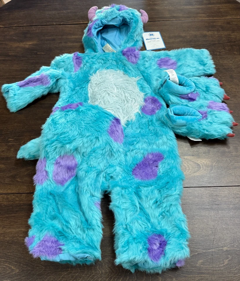 DISFRAZ DE HALLOWEEN SULLEY PARA NIÑOS MONSTRUOS INC. GRANERO DE CERÁMICA 12-24 MESES Foto 3 de 4