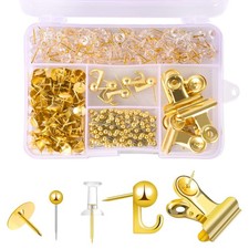 310 Pcs Gold Push Pins Set Thumb Tacks Decorative for Cork