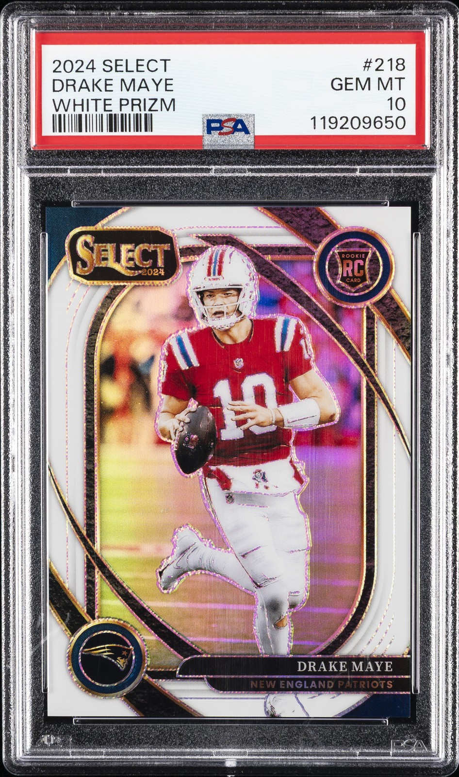 2024 PANINI SELECT WHITE PRIZM #218 DRAKE MAYE 13/35 PSA 10