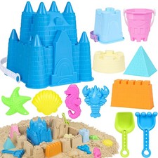 Beach Sand Toys, Sand Castle Toys with Castle Bucket, Creative Molds, Shovel ...