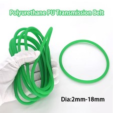   2mm-18mm Polyurethane PU Transmission Belt Green Solid Smooth Round Belt