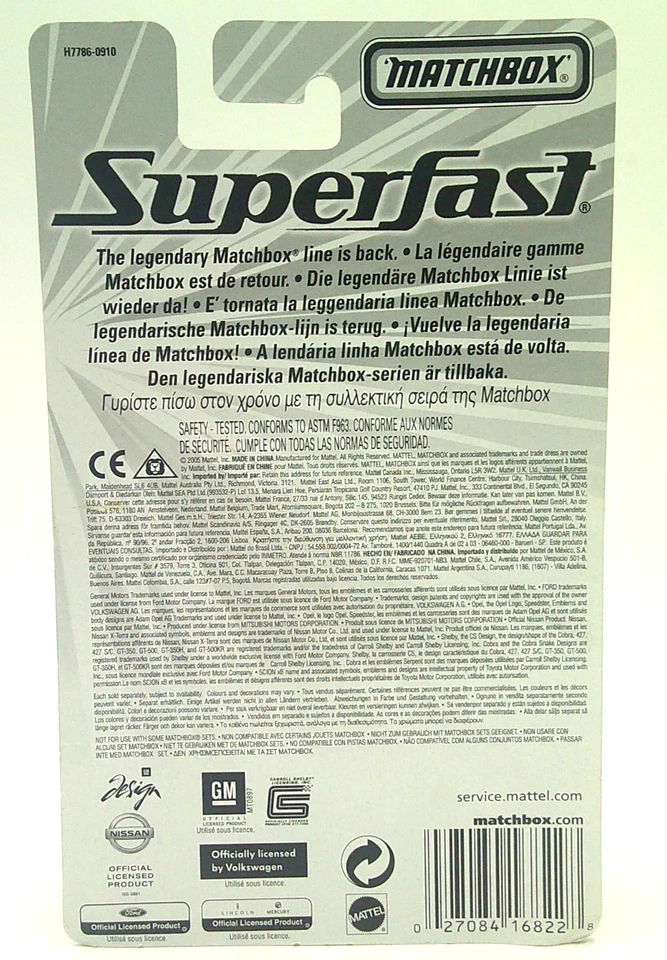 MatchBox SUPERFAST OPEL SPEEDSTER #54 YELLOW Limited Edition 1 of 15,500 - Image 3 of 3